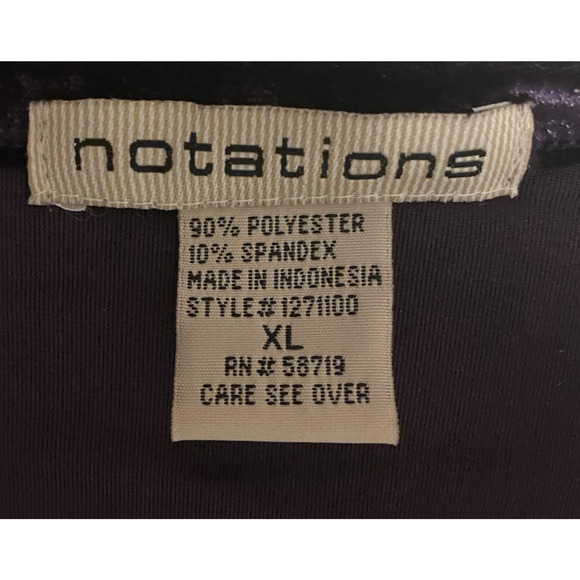 NWT Notations Womens Blouse Size XL Purple Crushed Velvet Cocktail Party Dressy - Picture 6 of 11